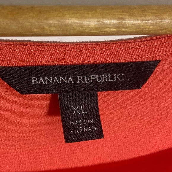 Banana Republic Women's Size XL Orange Blouse Top Flare Sleeve - Picture 5 of 7
